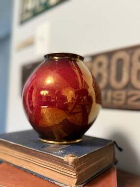 Vintage Carlton Ware Rouge Royale Ceramic Ball Vase